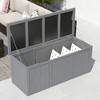 Lyngins 67 Gallon Wooden Deck Box, Weather-Resistant Outdoor Storage Box, Dual-Purpose Seat/Table, Hinged Lid with Thumb Groove, Natural Wood Finish - 4 of 4