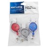 SICURIX Quick Clip Oval ID Badge Reel, Red, Blue, Smoke, 3 Per Pack, 2 Packs - 4 of 4