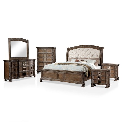 6pc Queen Lellen Bedroom Set Beige/rustic Natural Tone - Homes