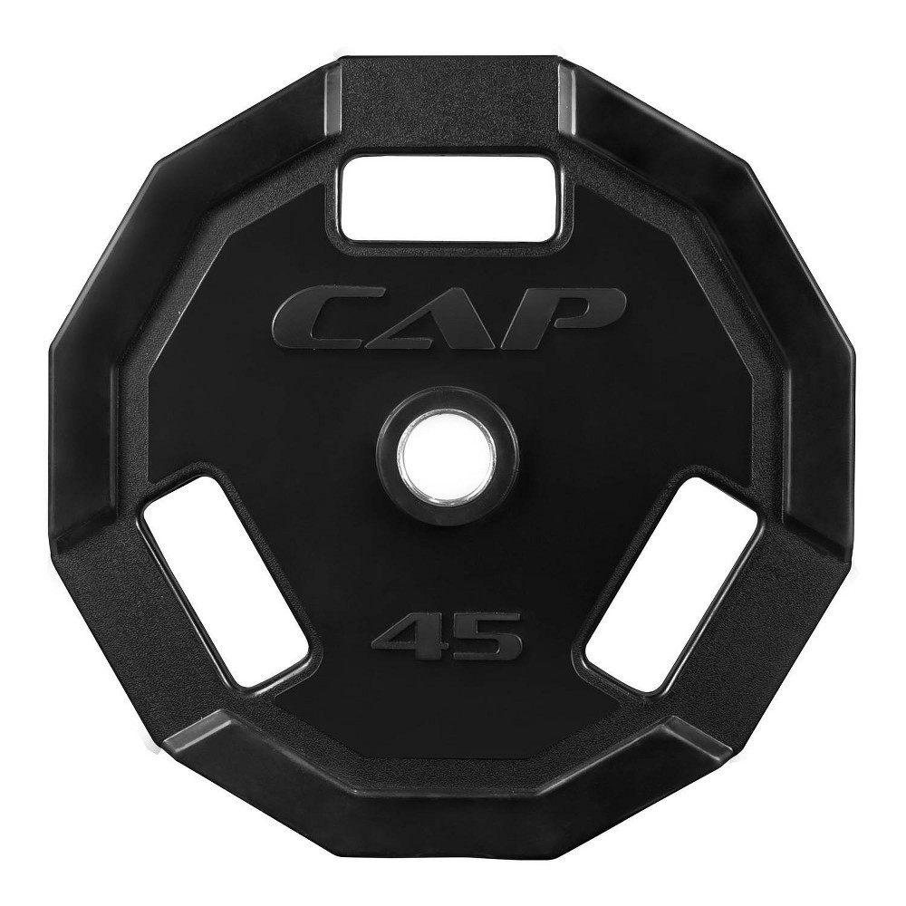 CAP Barbell 45lb 2" Olympic Pro Rubber Coated Cast Iron Plate - Black