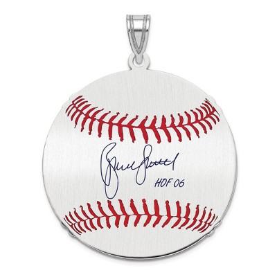 Black Bow Jewelry Sterling Silver Bruce Sutter Signature LG Enamel Baseball Pendant