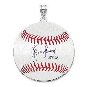 Black Bow Jewelry Sterling Silver Bruce Sutter Signature LG Enamel Baseball Pendant - 1 of 4