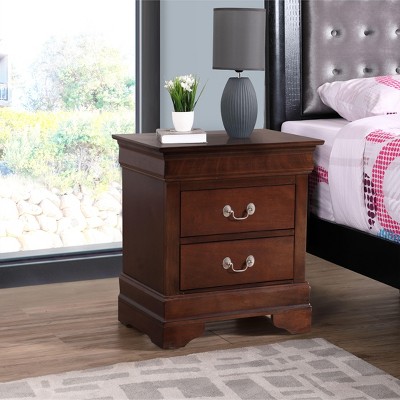 NicBex Classic Nightstand with 2 Drawers End table with Metal Handles Modern Bedside Table for Living Room, Bedroom, Study