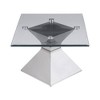 Coaster,Jenny Glass Top Stainless Steel Coffee Table - 4 of 4