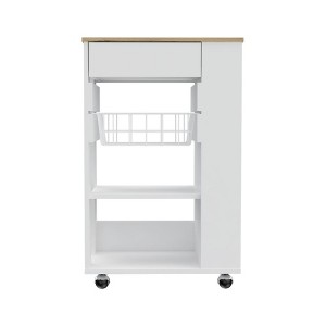 Kitchen Cart with Two Open Shelves, One Rack and One Drawer - 1 of 4