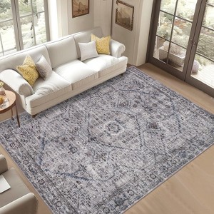 Runner Rug Soft Vintage Washable Rug Runners Hallways Non-Slip Runner Low Pile Boho Farmhouse Carpet Runners Laundry - 1 of 4
