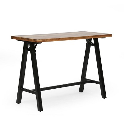 Shurley Modern Industrial Handcrafted Acacia Wood Desk Natural/Black - Christopher Knight Home