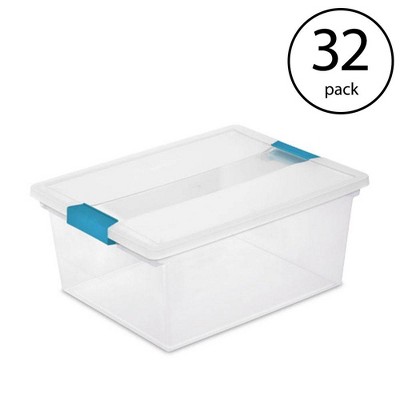 clear plastic storage bins