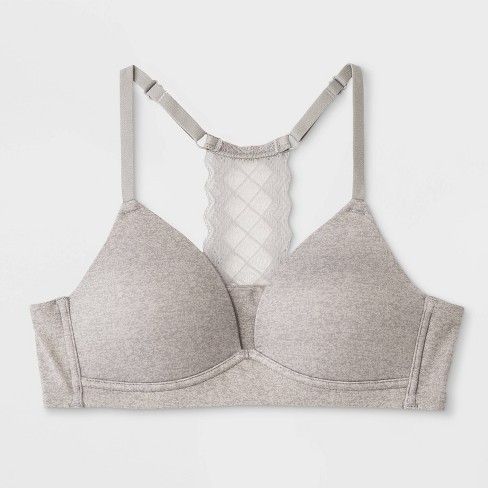 Maidenform Girls' Pullover Padded Comfort Lace Bra - Gray 30A