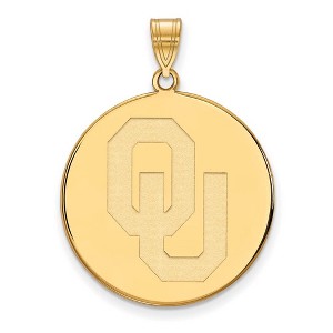 Black Bow Jewelry 14k Yellow Gold Plated Sterling Silver Oklahoma Sooners NCAA Extra Large Pendant - 1 of 3
