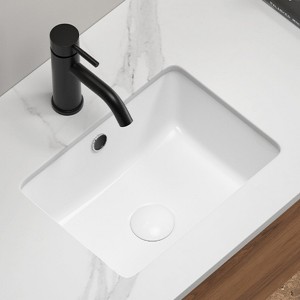 ChicFurnit Bathroom Sinks Rectangle Undermount Ceramic Basin Thin Edge Basin Vessel Sink for Bathrooms, White, 18.31"*13.78"*7.09" - 1 of 4
