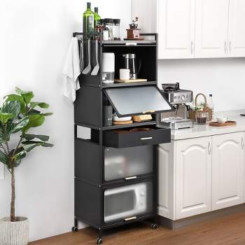 Kitchen Storage Cabinet, 5-Layer Free-Standing Sideboard, Bedroom Living Room Storage Rack
