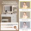 Greenstell Modern Vanity Desk with Mirror and Lights & Power Outlets - 4 Drawers & Storage Shelves, 3 Color Modes & Adjustable Brightness - 3 of 4
