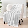 PAVILIA Fleece Pom Pom Blanket Throw for Sofa Bed, Soft Lightweight Pompom Fringe Blanket for Couch - 4 of 4