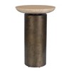 Uttermost Oslo Outdoor Accent Table-Modern Antique Brass Iron with Natural Travertine Stone - 4 of 4