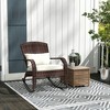 Resenkos Rocking Patio Bistro Outdoor Chairs,Outdoor Wicker Rocking Chair with High Back, Seat Cushion, and Pillow, Cream White - 3 of 4