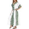 LA LEELA Women's Summer Loungewear Plus Size Caftan Maxi Flowy Home Wear for Women 2X-3X Xmas Snow White_B986 - 3 of 4