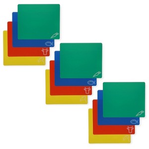 Handy Housewares 4pc Flexible Cutting Mat Set - Veggie, Fish, Beef and Poultry Cutting Mat Set, 11.75 x 9.75 Inches - 1 of 4