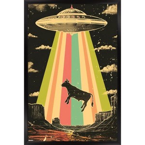 Trends International Ray Heere - Cow Abduction 5 Framed Wall Poster Prints - 1 of 4