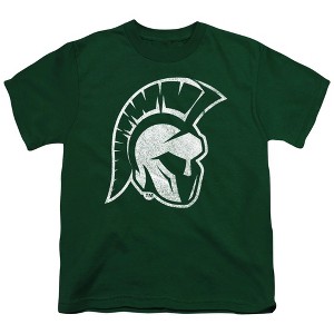 Illinois Wesleyan University Distressed Primary Logo Kids T-Shirt For Youth Hunter Green - 1 of 4