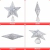 Aoibox 6 Inch Mini Silver Christmas Tree Topper 3D Metal Glitter Star for 3 to 4 ft Pencil Trees Tabletop Xmas Decoration 1 Piece - 3 of 4