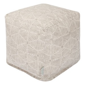 Majestic Home Goods,Cube Pouf Charlie Beige - 1 of 4