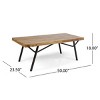 Outdoor Coffee Table with Iron Legs,Modern Acacia Wood Patio Table for Balcony or Deck,Rectangular Table for Backyard Seating – The Pop Home - 4 of 4