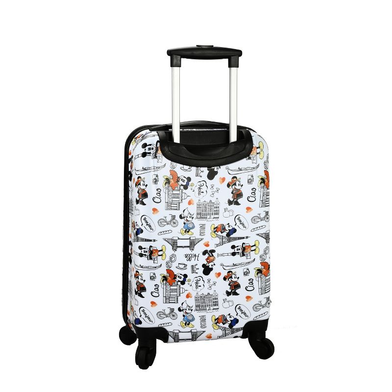 Disney Mickey Mouse and Minnie Mouse 20" White Carry-On Luggage with Rolling Wheels, 4 of 7
