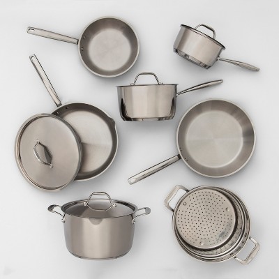 T-fal Performa Stainless Steel Cookware, 14pc Set, Silver : Target