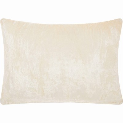 Ivory Velvet Rectangular Throw Pillow with Tassels 14" x 20"