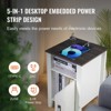 VEVOR Farmhouse End Table Set of 2, Nightstand with Charging Station, 3 Tiers Side Table with Storage Cabinet, End Table with USB Ports and Outlets - 4 of 4