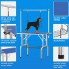 Professional Dog Pet Grooming TableAdjustable with Overhead Arm, Two Grooming Noose Mesh Tray - 2 of 4