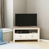 Dexmalle Corner TV Console Stand with Drawers and Open Storage,White - 4 of 4