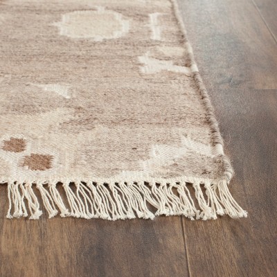 Elegant Gray Nomadic 6' x 9' Wool & Viscose Hand-Woven Area Rug