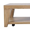 Jofran, Modern Contemporary 50" Coffee Table with Storage Shelf and Hidden Casters - 4 of 4