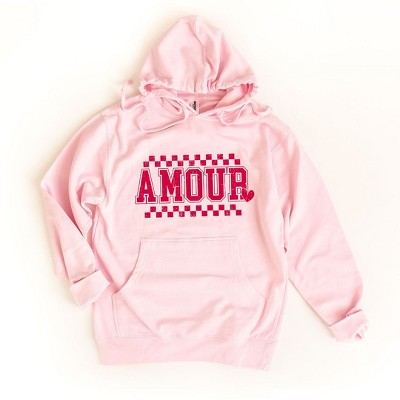 Simply Sage Market Women's Graphic Hoodie Amour Distressed Checkered