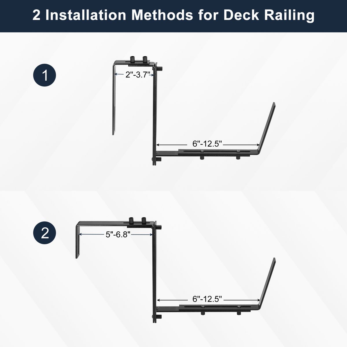 Unique Bargains Adjustable Universal Window Iron Planter Box Brackets With Wall Mounting Hook Black 6 Pcs - thumbnail 2