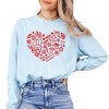 S.W.Smiley Christmas Outline Heart - Women's Garment Dyed Long Sleeve Graphic T-Shirt - 3 of 4