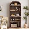 Bookcase with Doors Arched Bookshelf 71.65in Tall Bookcase Farmhouse Cabinet with Shelves Wooden Bookshelves for Home Office, Living Room - 3 of 4