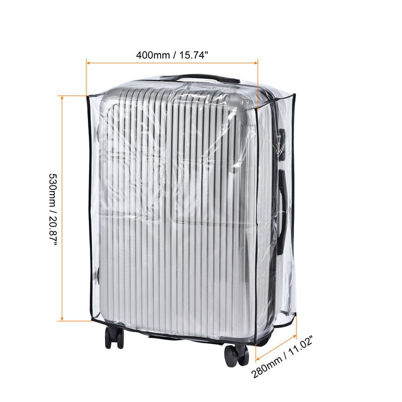 Unique Bargains PVC Waterproof Universal Suitcase Luggage Dust Cover with Fastener Transparent 1 Pc, 3 of 5