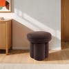 GlasFlength Accent Chairs Sofa Stool Footstool Vanity Stool Makeup Armless Chair Lazy Chair for Living Room, Brown, 17.5"*17.5"*19" - 3 of 4