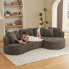 Dolonm 121" Modern Curved L-shaped Sofa,Compression Boneless Sofa,Minimalist Design,Corduroy Fabric,No Assembly,for Living Room,Bedroom - 4 of 4