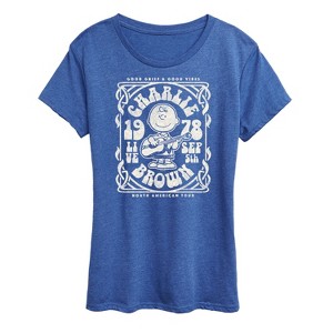Women's - Peanuts - Charlie Brown Good Grief Music Tour 1978 Short Sleeve Graphic T-Shirt - 1 of 4