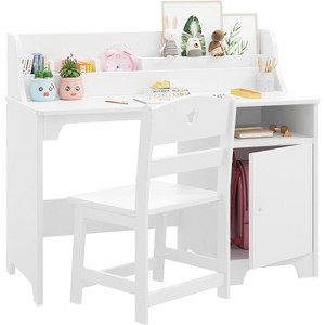 Acekool Kids Desk and Chair Set, Wooden Study Desk with Hutch, Storage Cabinet & Organizer, Student Computer Table for Bedroom - 1 of 4