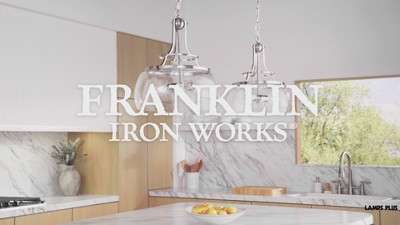 Charleston Satin Nickel Pendant Chandelier with Seeded Glass Shade