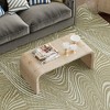 Minimalist MDF Coffee Table with Curved Art Deco Design and Groove Details for Living Room or Dining Room - 2 of 4