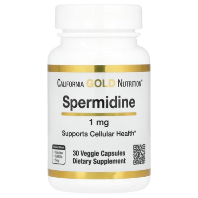 California Gold Nutrition Spermidine, Rice Germ Extract, 1 mg, 30 Veggie Capsules