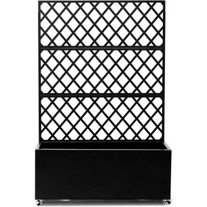 Raised Garden Bed with Flower Box Kit – 3-in-1 Galvanized Metal Planter, Trellis, Privacy Screen, Wheels, Slim Vertical Design - 1 of 4