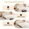 Okak 66" Queen 3-in-1 Pull Out Sofa Bed, Velvet Loveseat Bed, Convertible Sleeper Sofa with Side Storage for Living Room,Bedroom,Apartment, Beige - 4 of 4