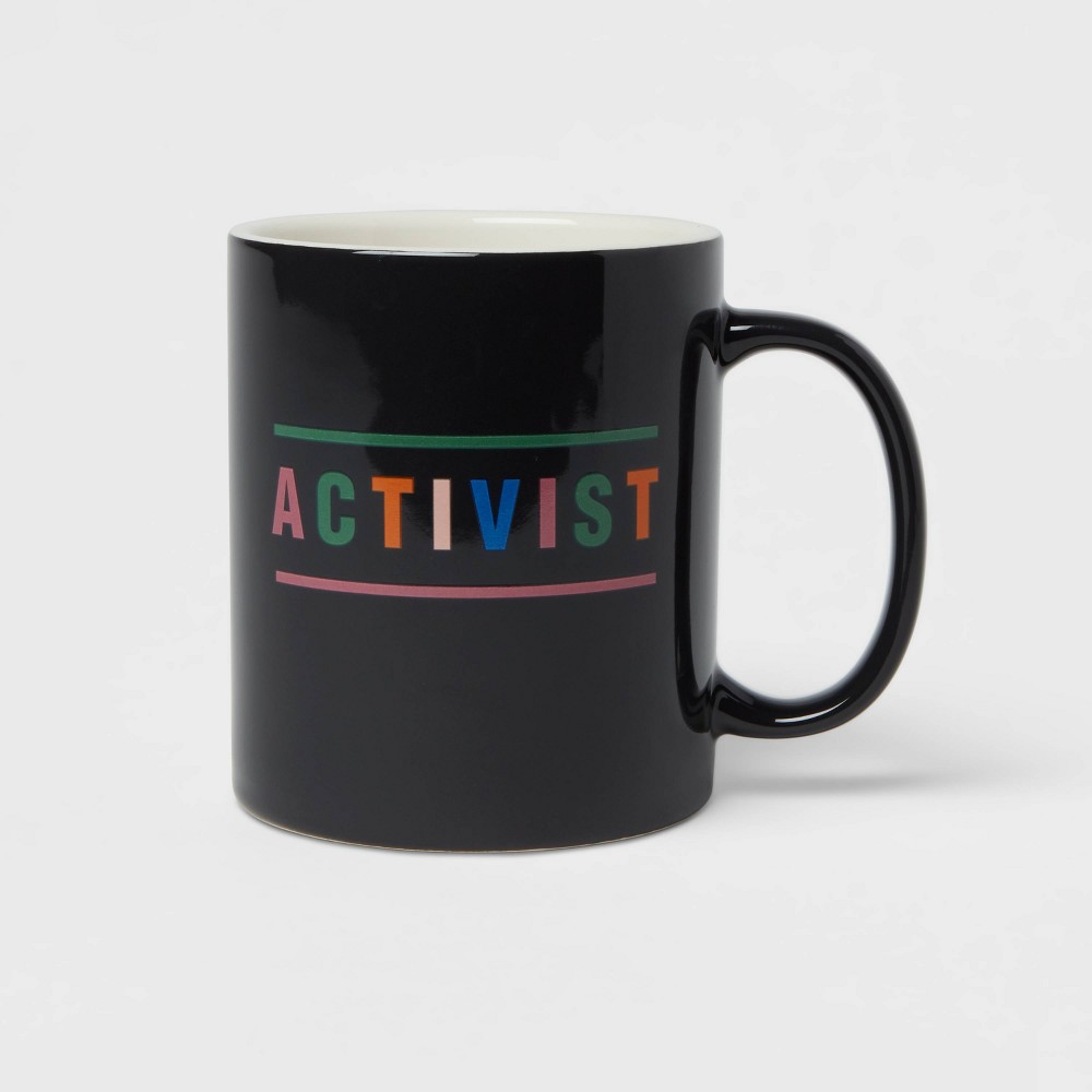 Room Essentials 15oz Stoneware Activist Mug, Black 